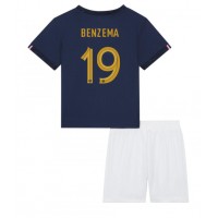 Francuska Karim Benzema #19 Domaci Dres za djecu SP 2022 Kratak Rukav (+ Kratke hlače)